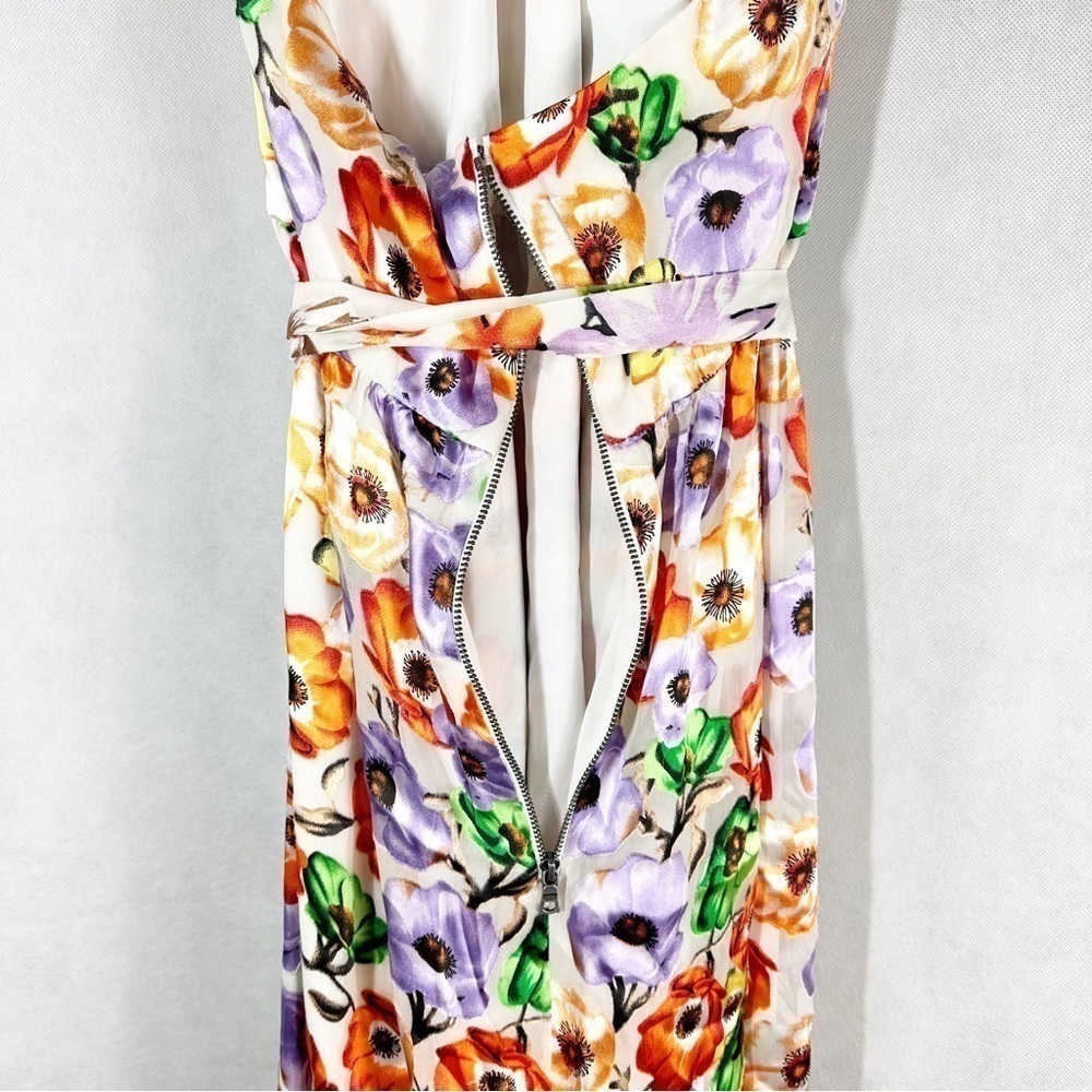 Alice + Olivia Evelia Ruffled Floral High Low Asymmetrical Maxi Dress Size 10 - Picture 11 of 13